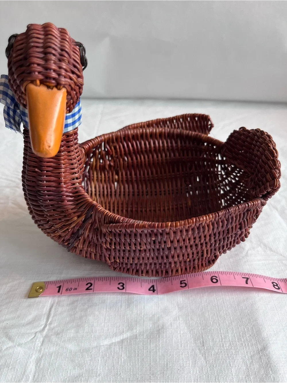Vintage Duck Wicker Woven Basket 80’s 90’s
